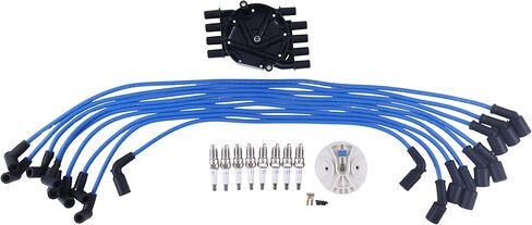 Tune Up Kit 84-863656A1 8M0061335 8M6001106 41-993 Compatible With Mercruiser 5.0 5.7 MPI 350 MAG Penta 5.0 5.7 GI GXI With Distributor Cap Rotor 8mm Spark Plug Wires And Spark Plugs in Kuwait