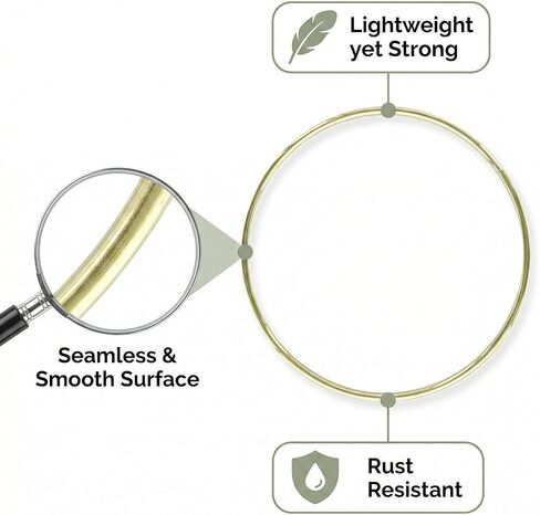 Essentials by Leisure Arts 5 Inch Brass Metal Craft Ring for Macrame, Curtain Tiebacks, Floral Arrangements, Beading, Leather Crafts and Wall Art in Kuwait
