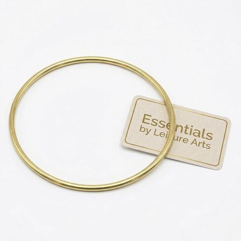 Essentials by Leisure Arts 5 Inch Brass Metal Craft Ring for Macrame, Curtain Tiebacks, Floral Arrangements, Beading, Leather Crafts and Wall Art in Kuwait