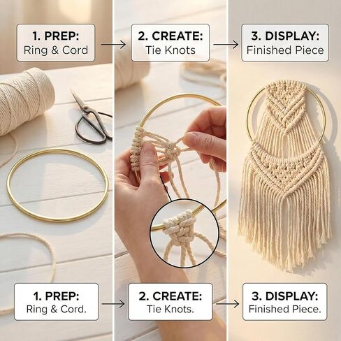 Essentials by Leisure Arts 5 Inch Brass Metal Craft Ring for Macrame, Curtain Tiebacks, Floral Arrangements, Beading, Leather Crafts and Wall Art in Kuwait
