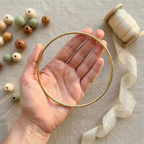 Essentials by Leisure Arts 5 Inch Brass Metal Craft Ring for Macrame, Curtain Tiebacks, Floral Arrangements, Beading, Leather Crafts and Wall Art in Kuwait
