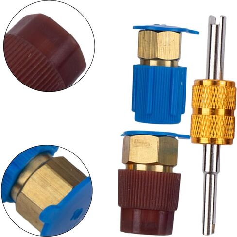 2Pc R12 To R134A A/C Retrofit Adapter Kit, High And Low Pressure Quick Disconnect Fitting Ports For Air Conditioning Conversion in Kuwait