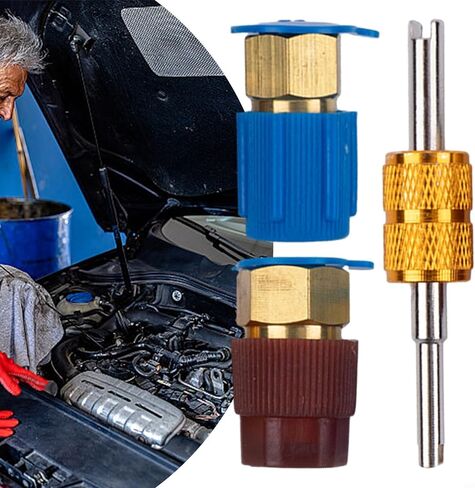 2Pc R12 To R134A A/C Retrofit Adapter Kit, High And Low Pressure Quick Disconnect Fitting Ports For Air Conditioning Conversion in Kuwait