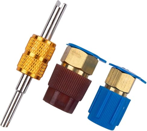 2Pc R12 To R134A A/C Retrofit Adapter Kit, High And Low Pressure Quick Disconnect Fitting Ports For Air Conditioning Conversion in Kuwait