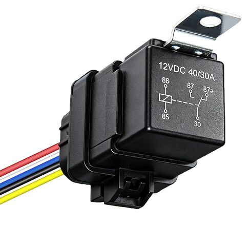 5-PIN Relay 12V, Automotive Relay Kit with 14&16 AWG Harness, SPDT 40/30 AMP Waterproof Heavy Duty Relay for Horn Starter Radiator Fan Motor (5) in Kuwait