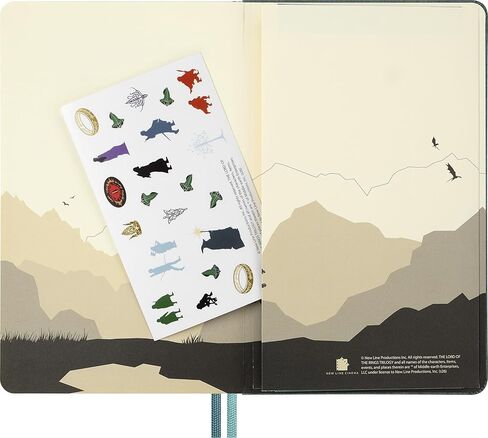 إصدار محدود من Moleskine دفتر The Lord of the Rings، غلاف صلب، كبير (5 × 8.25 بوصة)، مسطر/مسطر، رسم Aragorn Journey، 176 صفحة in Kuwait