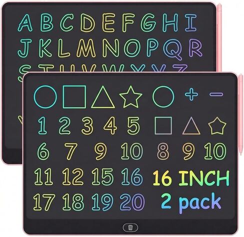 16 Inch LCD Writing Tablet 2 Pack, Large Electronic Notepad for Adults, Reusable Digital Memo Board for Office Desk and Meetings, Erasable Paper Tablet, Battery Operated (Black) in Saudi Arabia