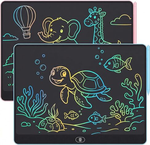 16 Inch LCD Writing Tablet 2 Pack, Large Electronic Notepad for Adults, Reusable Digital Memo Board for Office Desk and Meetings, Erasable Paper Tablet, Battery Operated (Black) in Saudi Arabia