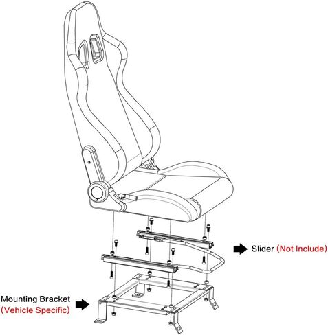 IKON MOTORSPORTS Racing Seat Brackets Pair, Compatible with 1993-1998 Toyota Supra, Mounting Set Left Right in Kuwait