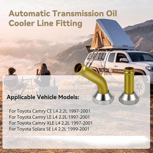 Transmission Cooler Oil Tube Connector Compatible with Toyota Camry 2.2L 1997-2001, Solara 2.2L 1999-2001, 2pcs Radiator Cooling Line Fittings (Thread M14x1.5) in Kuwait