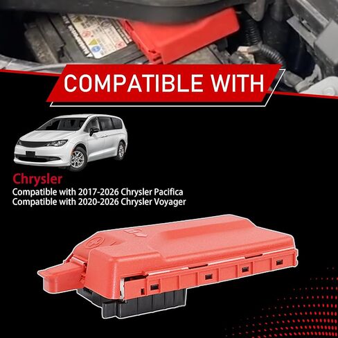 Front Fuse Box Compatible With 2017-2026 Chrysler Pacifica 2020-2026 Voyager Pre Fuse Relay Block Box Replaces 68260128AB in Kuwait