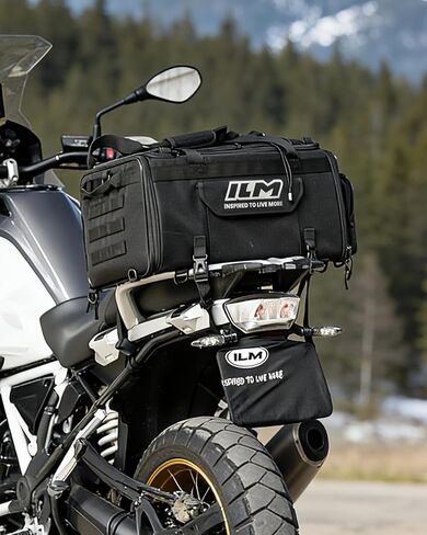 ILM Motorcycle Tail Bag 50-70L Travel Luggage Motorbike Rear Rack Trunk Shoulder Backpack with Rain Cover Model BL02 in Kuwait