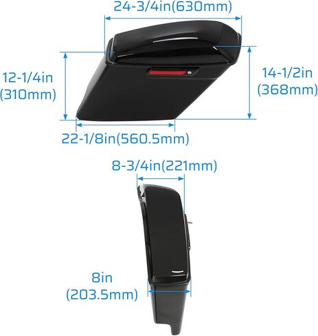 حقائب سرج ممتدة مقاس 5 بوصات من ECOTRIC متوافقة مع حقائب Harley Davidson Touring Street Glide Road Glide Road Glide Road King Electra Glide Ultra Classi الصلبة لعام 2014-2024 باللون الأسود in Kuwait