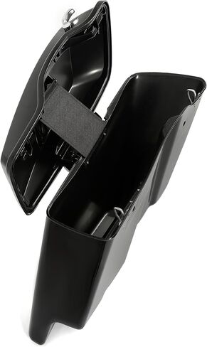 حقائب سرج ممتدة مقاس 5 بوصات من ECOTRIC متوافقة مع حقائب Harley Davidson Touring Street Glide Road Glide Road Glide Road King Electra Glide Ultra Classi الصلبة لعام 2014-2024 باللون الأسود in Kuwait