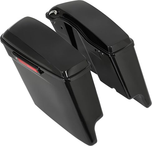 حقائب سرج ممتدة مقاس 5 بوصات من ECOTRIC متوافقة مع حقائب Harley Davidson Touring Street Glide Road Glide Road Glide Road King Electra Glide Ultra Classi الصلبة لعام 2014-2024 باللون الأسود in Kuwait