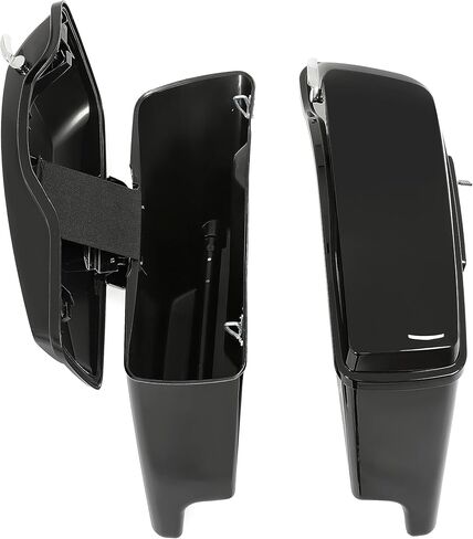 حقائب سرج ممتدة مقاس 5 بوصات من ECOTRIC متوافقة مع حقائب Harley Davidson Touring Street Glide Road Glide Road Glide Road King Electra Glide Ultra Classi الصلبة لعام 2014-2024 باللون الأسود in Kuwait