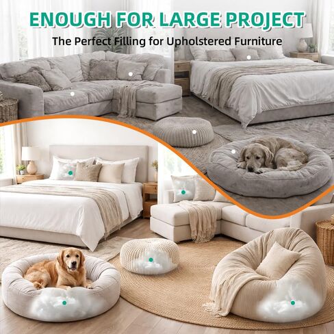 Welacer Polyfill Stuffing, Fluffy Pillow Stuffing for Stuffed Animals, DIY Plush Toys, Cushions, Cloud Decorations, Premium Original White Polyester Filling for Crochet Crafts,2.3lb/36.8oz in Kuwait