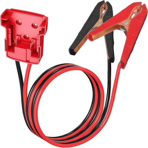 كابلات توصيل مع محول متوافق مع بطارية Jumper Starter من Milwaukel Mi8 18V، كابلات معززة للسيارات بطول 2 قدم 8AWG، سلك سيليكون مقاوم للحرارة 392 درجة فهرنهايت لبطارية أداة بدء تشغيل السيارة in Kuwait
