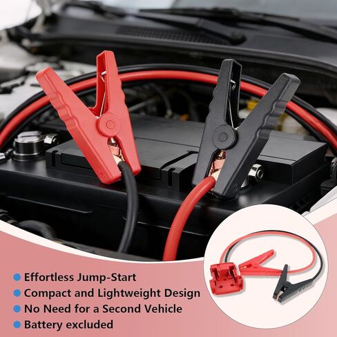 كابلات توصيل مع محول متوافق مع بطارية Jumper Starter من Milwaukel Mi8 18V، كابلات معززة للسيارات بطول 2 قدم 8AWG، سلك سيليكون مقاوم للحرارة 392 درجة فهرنهايت لبطارية أداة بدء تشغيل السيارة in Kuwait