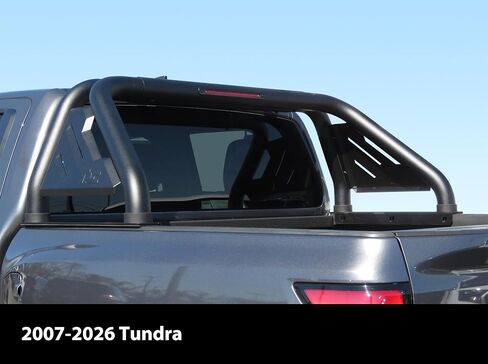 TAC T1 Sport Bar Roll Bar متوافق مع شاحنة بيك اب التندرا 2007-2026 بالحجم الكامل | الكربون الصلب الأسود | مع ضوء الفرامل (تشمل لوحة جبل ضوء LED) in Kuwait