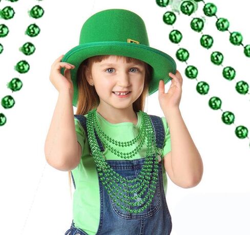 10PCS Five Size St. Patricks Day Beads Necklace 31.5"/30"/29.5"/28.7"/27.6" Green Mardi Gras Christmas Beads for St. Patricks Day, Mardi Gras, Christmas, Carnival Party Favors in Kuwait