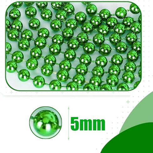 10PCS Five Size St. Patricks Day Beads Necklace 31.5"/30"/29.5"/28.7"/27.6" Green Mardi Gras Christmas Beads for St. Patricks Day, Mardi Gras, Christmas, Carnival Party Favors in Kuwait