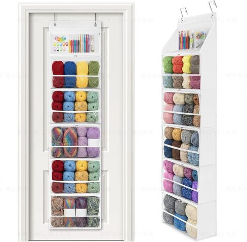 Yarn Storage, Over The Door Hanging Yarn Storage Organizer, Yarn Heaven Storage Bag | 6 Tiers Large Capacity Yarn Holder, Yarn Organizers and Storage for Knitting Needles, Crochet Accessories in Kuwait