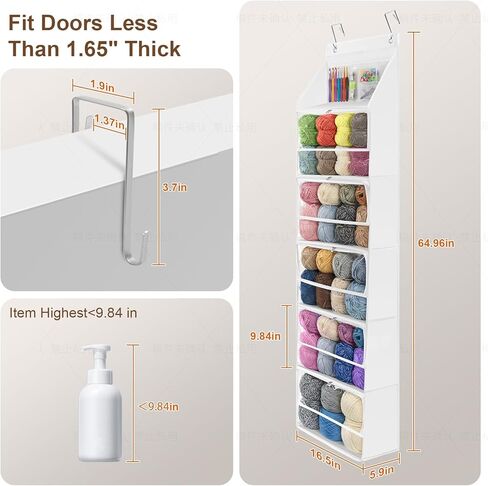 Yarn Storage, Over The Door Hanging Yarn Storage Organizer, Yarn Heaven Storage Bag | 6 Tiers Large Capacity Yarn Holder, Yarn Organizers and Storage for Knitting Needles, Crochet Accessories in Kuwait
