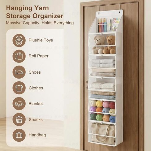 Yarn Storage, Over The Door Hanging Yarn Storage Organizer, Yarn Heaven Storage Bag | 6 Tiers Large Capacity Yarn Holder, Yarn Organizers and Storage for Knitting Needles, Crochet Accessories in Kuwait