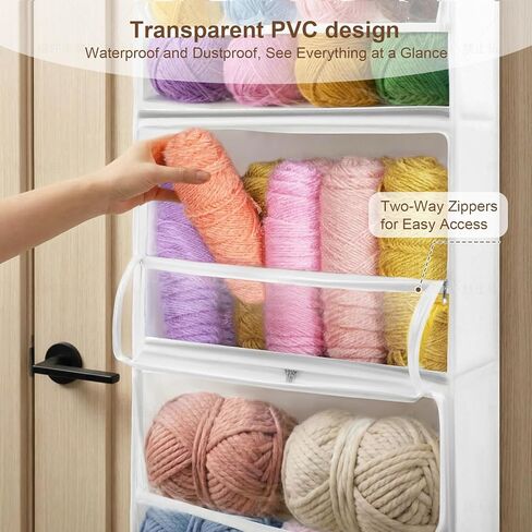 Yarn Storage, Over The Door Hanging Yarn Storage Organizer, Yarn Heaven Storage Bag | 6 Tiers Large Capacity Yarn Holder, Yarn Organizers and Storage for Knitting Needles, Crochet Accessories in Kuwait