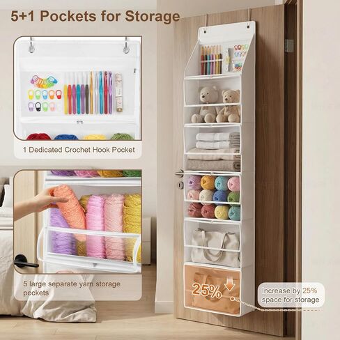 Yarn Storage, Over The Door Hanging Yarn Storage Organizer, Yarn Heaven Storage Bag | 6 Tiers Large Capacity Yarn Holder, Yarn Organizers and Storage for Knitting Needles, Crochet Accessories in Kuwait