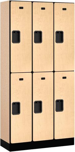 Salsbury Industries Double Tier Designer Wood Locker, Maple, 6' 3" x 15" in Kuwait