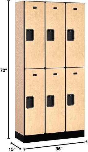 Salsbury Industries Double Tier Designer Wood Locker, Maple, 6' 3" x 15" in Kuwait
