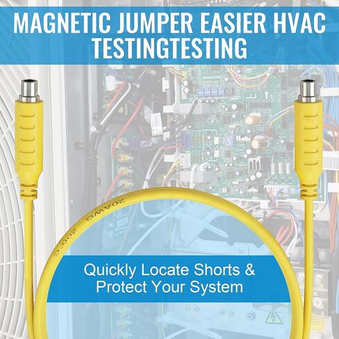 طقم مكتشف قصير للتدفئة والتهوية وتكييف الهواء (HVAC) لـ 24 دائرة تيار متردد، ومكتشف دائرة قصيرة مع مشابك رصاص وتمساح مقاس 12 بوصة، يتضمن كابل اختبار العبور المغناطيسي لتشخيصات التدفئة والتهوية وتكييف الهواء (HVAC) in Kuwait