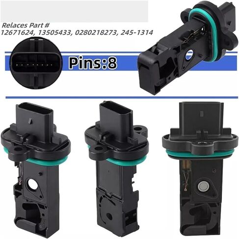 0280218419 MAF MASS AIR FLOW METER SENSOR Compatible With Buick Encore Verano Compatible With Cruze Compatible With Sonic Trax 2013-2018 13505433 12671624 in Kuwait