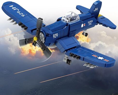 Vziimo WW2 Military Airplane Building Set, F4U Corsair Fighter Jet Models Kit, Aircraft Airplane Building Set for Teens Adults 14+ (562Pcs) in Kuwait