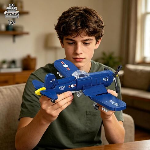 Vziimo WW2 Military Airplane Building Set, F4U Corsair Fighter Jet Models Kit, Aircraft Airplane Building Set for Teens Adults 14+ (562Pcs) in Kuwait