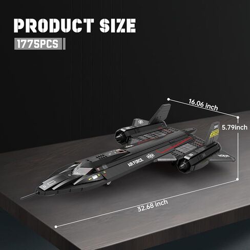 مجموعة بناء بلاك بيرد SR-71 من ريوبريكس، مجموعة نماذج طائرات الاستطلاع العسكرية، طائرة طيران قابلة للتجميع للبالغين، ديكور عرض المكتب المنزلي، هدايا مثالية للرجال والمشجعين العسكريين بعمر 14+ in Kuwait
