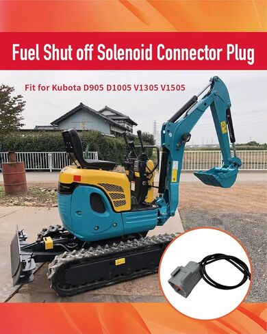 Fuel Shut Off Solenoid Connector Plug Fit for Kubota D905 D1005 V1305 V1505 – Replaces 17208-60016 17208-60015 17208-60017 17208-60010 Connector Harness in Kuwait