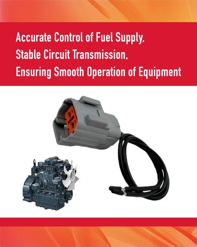 Fuel Shut Off Solenoid Connector Plug Fit for Kubota D905 D1005 V1305 V1505 – Replaces 17208-60016 17208-60015 17208-60017 17208-60010 Connector Harness in Kuwait