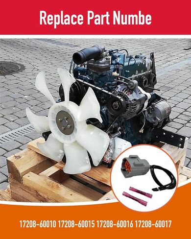 Fuel Shut Off Solenoid Connector Plug Fit for Kubota D905 D1005 V1305 V1505 – Replaces 17208-60016 17208-60015 17208-60017 17208-60010 Connector Harness in Kuwait