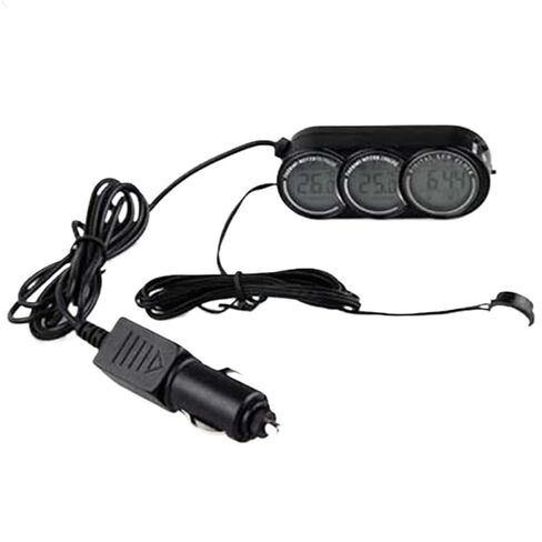 12V-24V 3 in 1 Auto Car LCD Digital Inside Outside Clock Temperature Thermometer Gauge in Kuwait