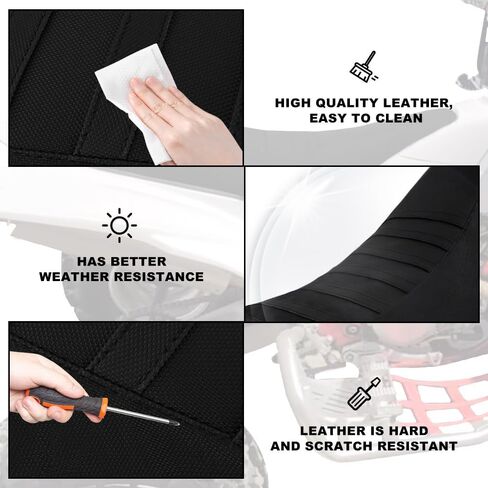 Non-Slip Seat Cover Waterproof Leather Striped Grip Gripper Seat Cushion Cover Fit for YFZ 450 2004-2013 in Kuwait