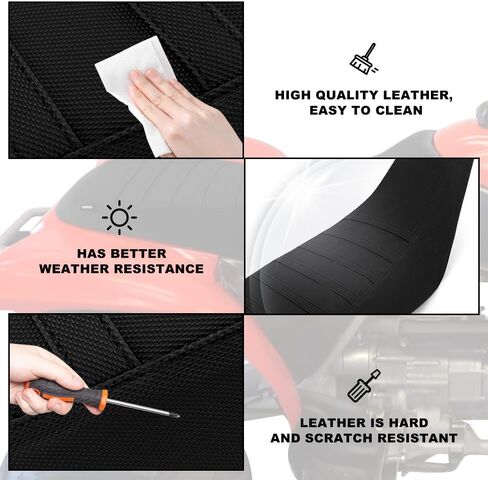 Striped Grip Gripper Seat Cover Fit for TRX250EX sportrax 2001-2005 Waterproof Leather Non-Slip Seat Cushion Cover in Kuwait