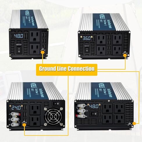 WZRELB 800W Pure Sine Wave Inverter 12V DC to 110V 120V AC Power Converter with LED Display, Remote Controller, Off-Grid Power Inverter 1600W Surge for Home, RV, Truck, Camping in Kuwait