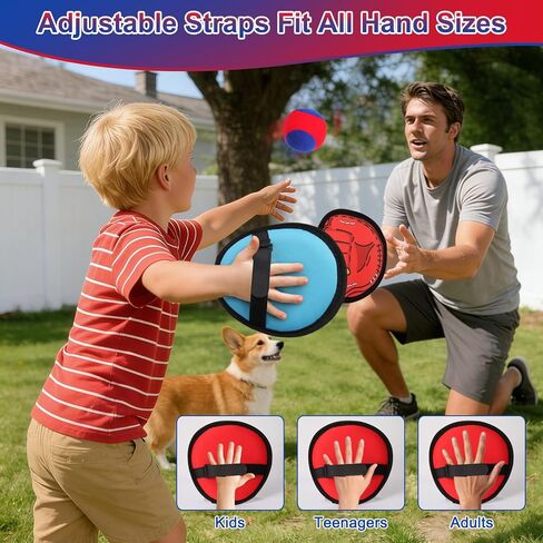 Toss and Catch Ball Game for Kids, 4 Paddles Sticky Balls Set Toddlers Baseball Gloves, Outdoor Beach Yard Pool Catch Toy, Birthday Gifts for Boys Girls Ages 3-12 in Kuwait