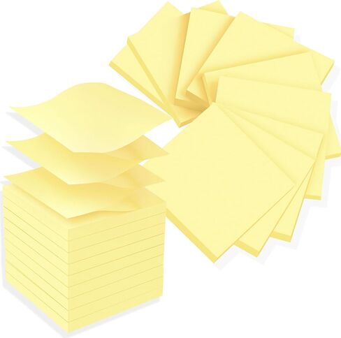 (18 Pads) Pop Up Sticky Notes 3x3 Refills, Yellow Strong Adhesive Post, Suitable for Home, Office, School, Clean Removal in Kuwait