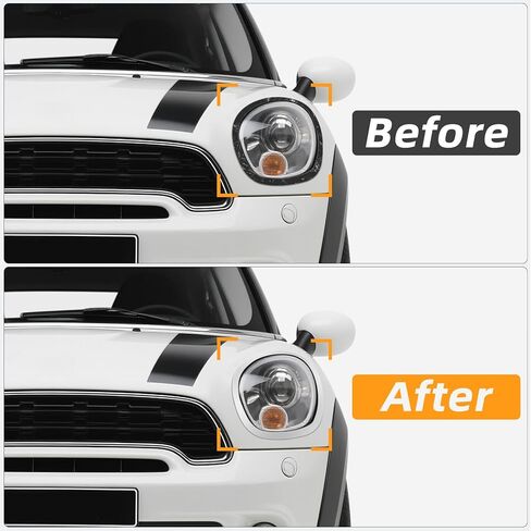 Front Driver & Passenger Side light Trim Ring Bezel Compatible with BMW Mini Cooper R60 Countryman 2011-2016, Part Number: 51139801573, 51139801574 in Kuwait
