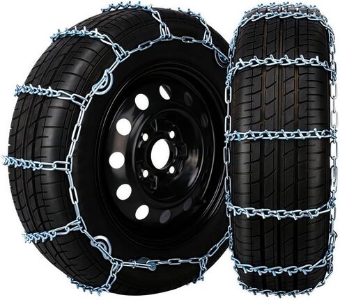 سلاسل الجليد والثلج Super Grip V-Bar 2 حزمة للسيارات وسيارات الدفع الرباعي - إطار من 16 بوصة إلى 21 بوصة مضاد للانزلاق للثلج والثلج، سلاسل جر الإطارات سهلة التركيب من سبائك الصلب المنغنيز مصممة لتدوم طويلاً in Kuwait