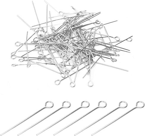 200PCS 25mm/1" Stainless Steel Open Eye Pins, Metal Head Pins for DIY Jewelry Making and Craft Projects in Kuwait